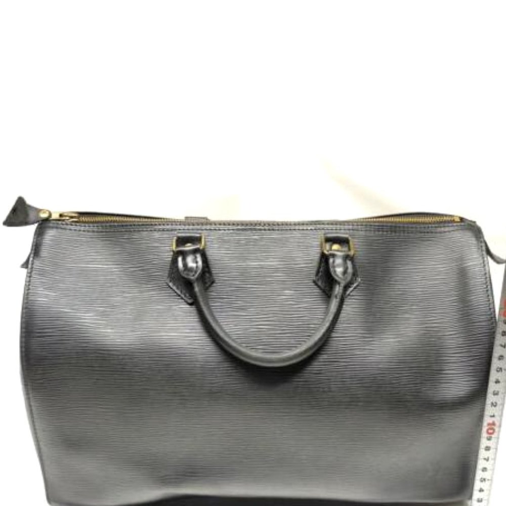 Vintage Louis Vuitton Epi Speedy 35 Black Leather Satchel Boston Bag Gold - Picture 3 of 16